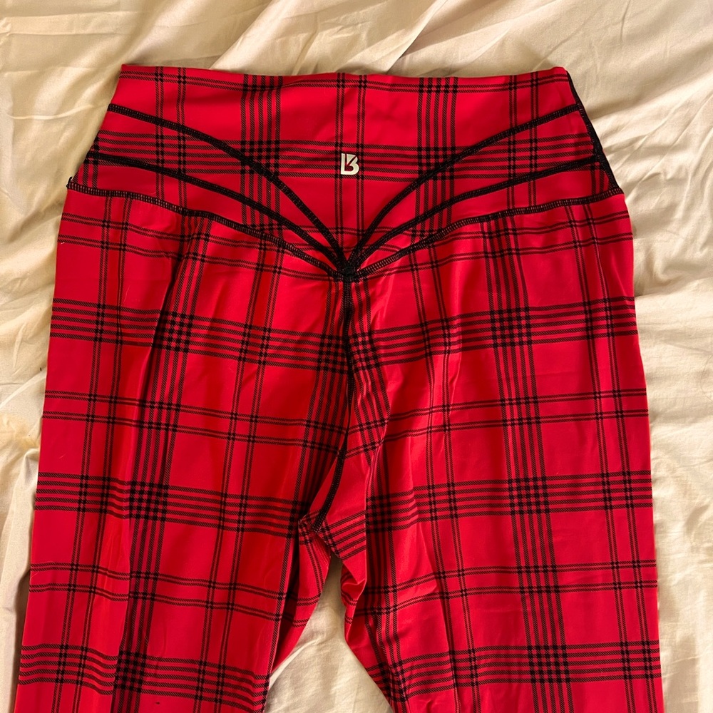 Buffbunny Red Plaid Leggings WORN ONCE